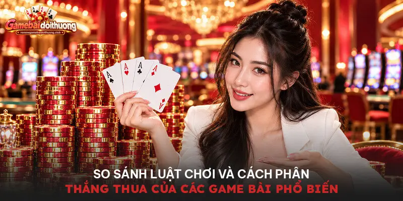 So sánh luật chơi và cách phân thắng thua của các game bài phổ biến